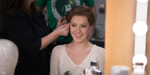 Seren Williams getting ready to perform in Cinderella