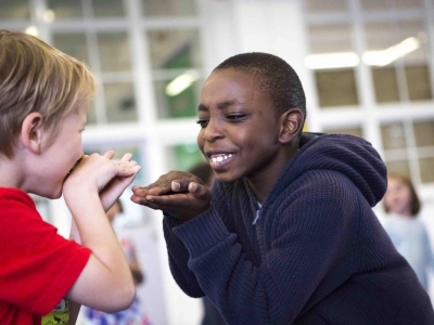 Students from William Patten Primary School taking part in a New Adventures workshop