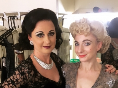 Madelaine Brennan (Sybil, The Stepmother) and Sophia Hurdley (Irene) backstage