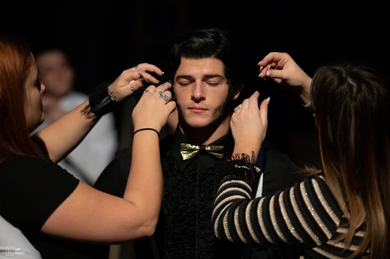 Sam Salter getting ready for the Soho Scene in Swan Lake as the Club Owner