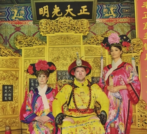 Cinderella Company dancers dressing up at the Temple of Heaven in Beijing