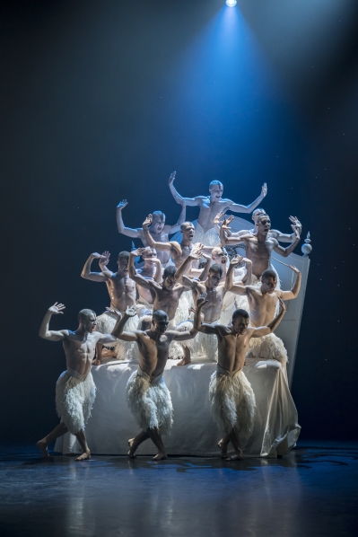 The Swans on the bed in Act Four in Matthew Bourne's Swan Lake