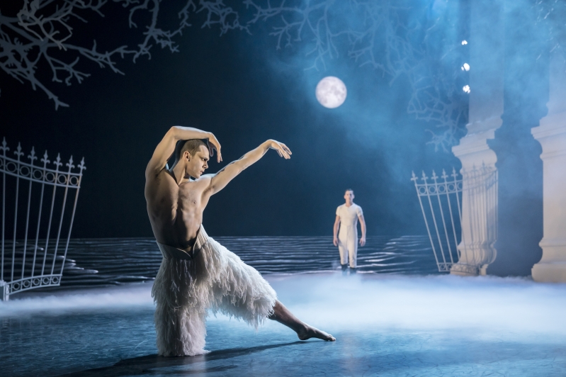 The Swan (Will Bozier) and The Prince (Dominic North) in Matthew Bourne's Swan Lake