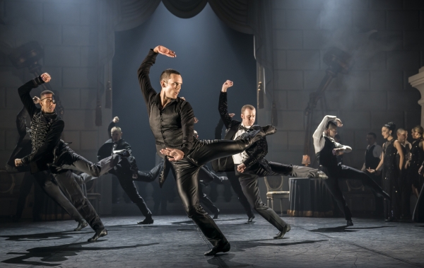 The Stranger (Will Bozier) and Escorts at The Royal Ball in Matthew Bourne's Swan Lake